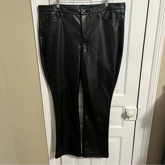 NYDJ Sculpt-Her Faux Leather Marilyn Straight Pants Black Plus Size 18 W Wide I2 - Picture 2 of 11